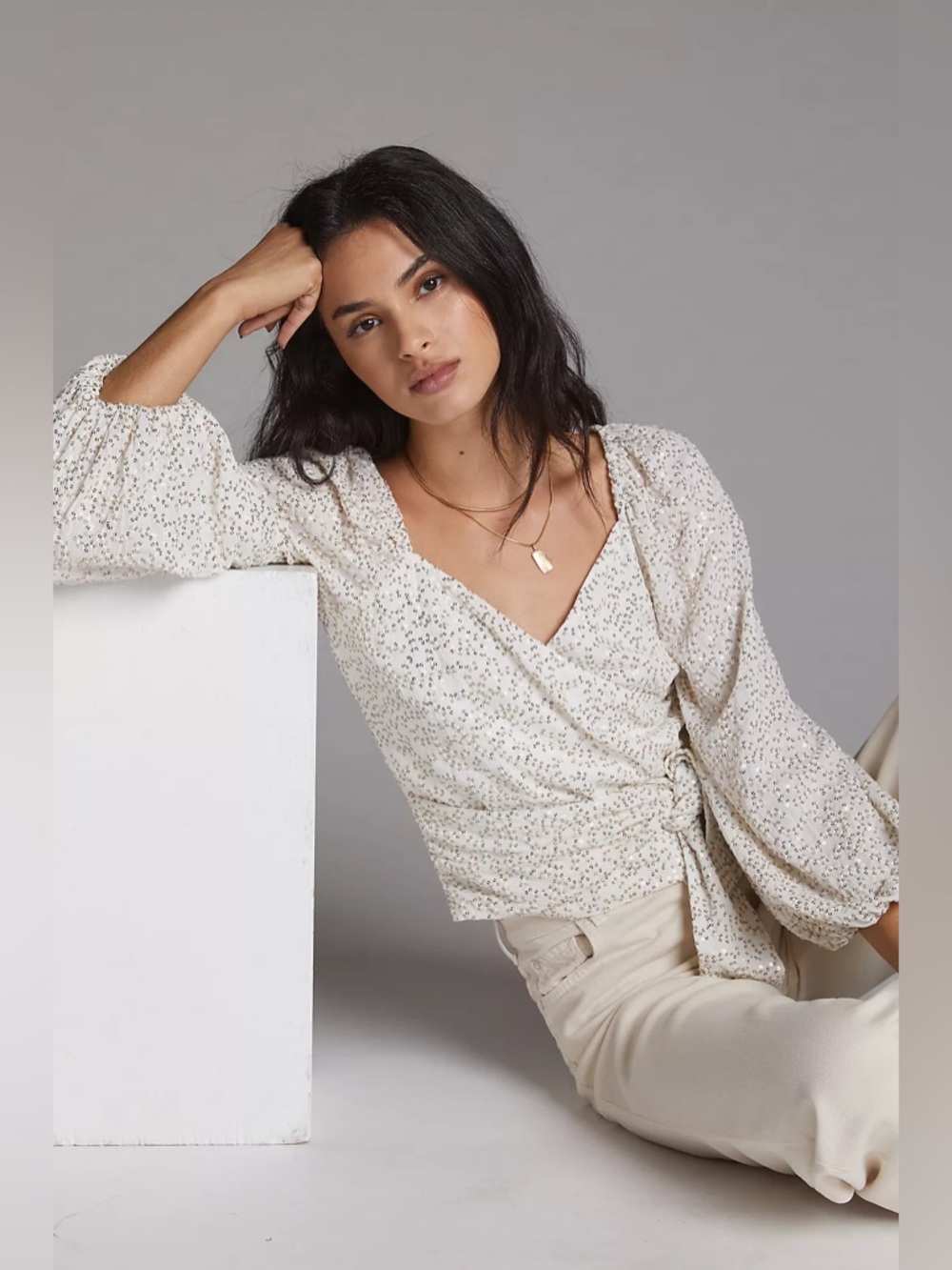 Anthropologie Surplice Tie-Front Blouse